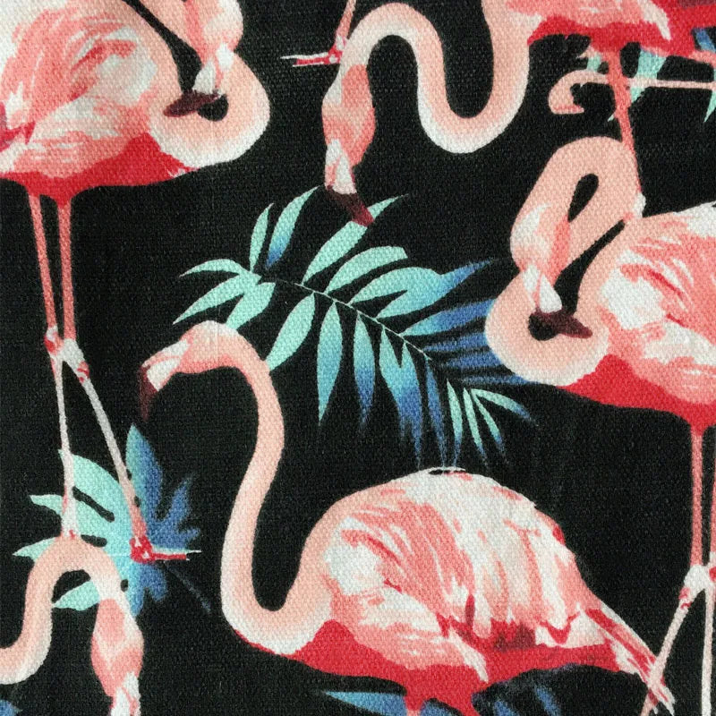 Pink Flamingo Backpack Bag Women Lady Backpacks Canvas Drawstring Bags Sack Pack