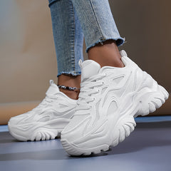 Solid Chunky Sneakers Wear Resistance Non Slip Skate Shoes