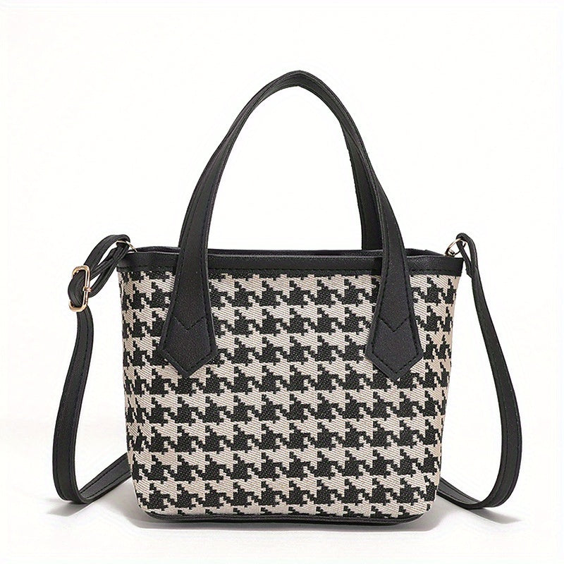 Shoulder Bag Black And White Checkered Crossbody Bag - The