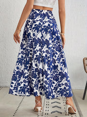 Floral Print Elastic Waist Skirt for Women