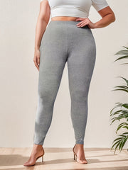 High Rise Solid Skinny Leggings