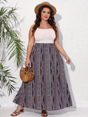 Women's Plus Paisley Floral Print Maxi Skirt