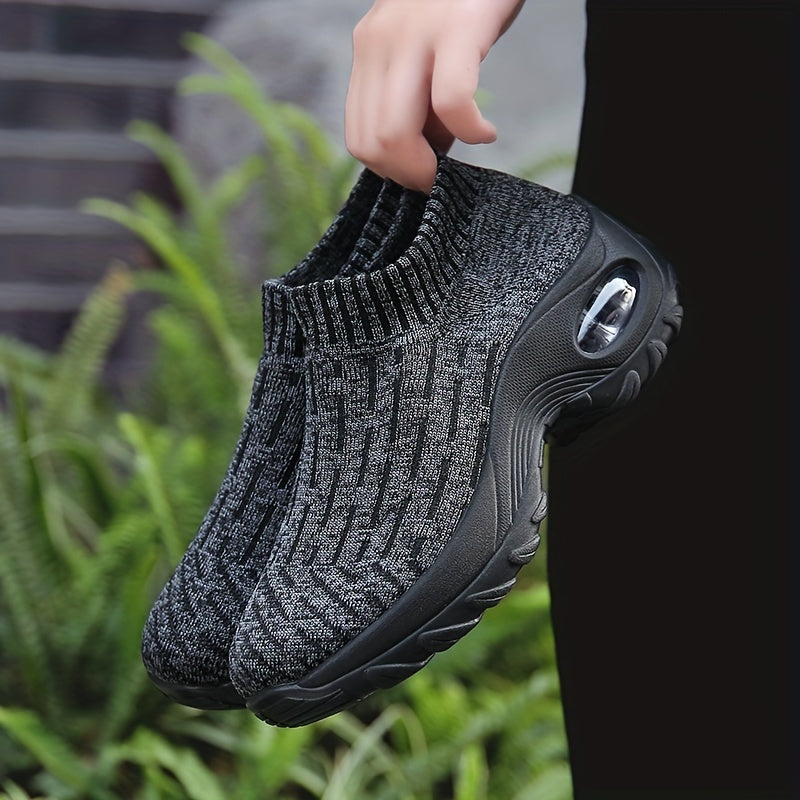 Women's Knit Sock Sneakers Slip On Wedge Shoes