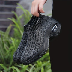 Women's Knit Sock Sneakers Slip On Wedge Shoes