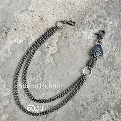 Men's Skull Jean Biker Wallet Belts Chain Gothic Rock Pants Waist Key