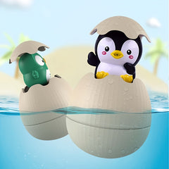 Playful Sprinkling Eggs Animal Bath Toys for Toddlers Duck Cat Owl Penguin