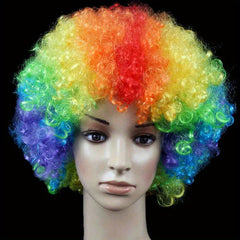 Colorful Clown Wig Curly Hair Costume Prank Props