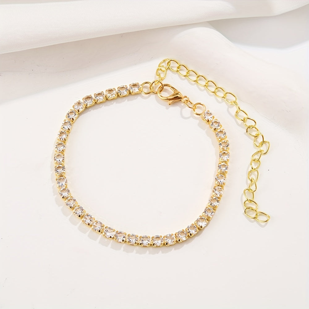 Rhinestone Claw Chain Anklet Glam Jewelry
