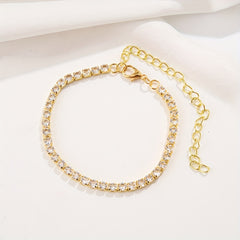 Rhinestone Claw Chain Anklet Glam Jewelry