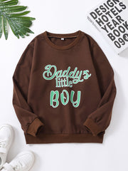 Kids Boys Letter Daddy's Little Boy Long Sleeve Sweatshirt