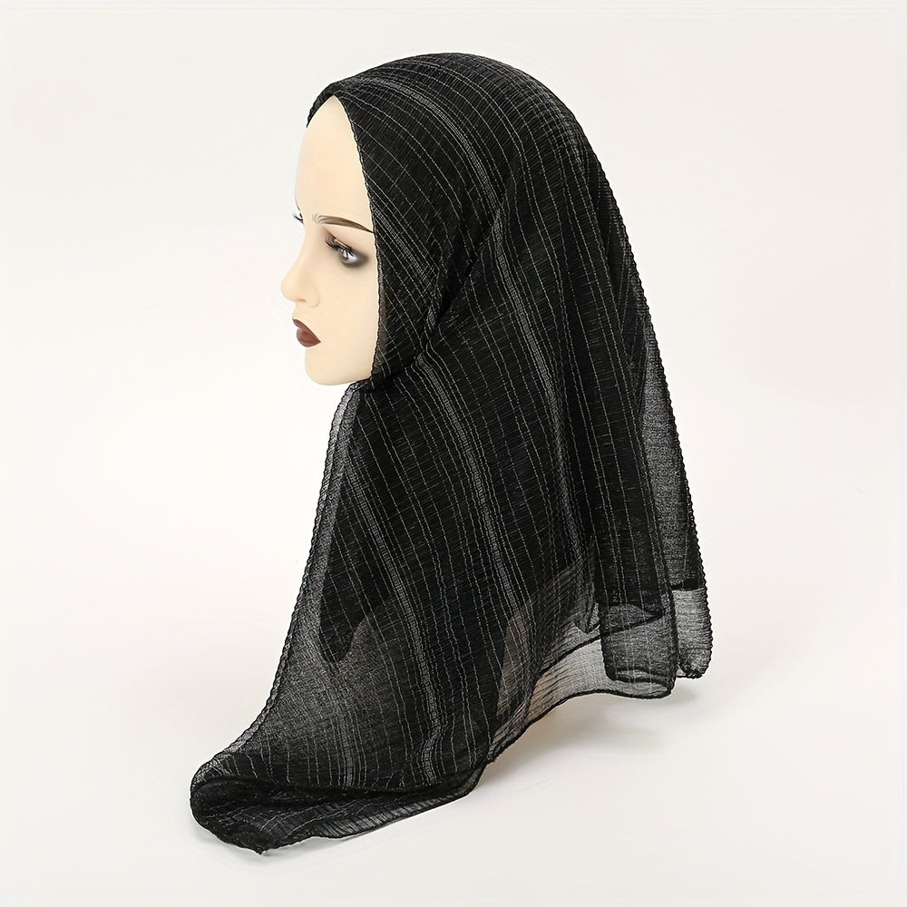 Solid Hot Stamping Scarf Thin Breathable Hijab Shawl Classic Head Wrap Women Tur