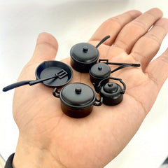 7pcs Mini Kitchen Set Metal Material for Dollhouses DIY Model Accessories