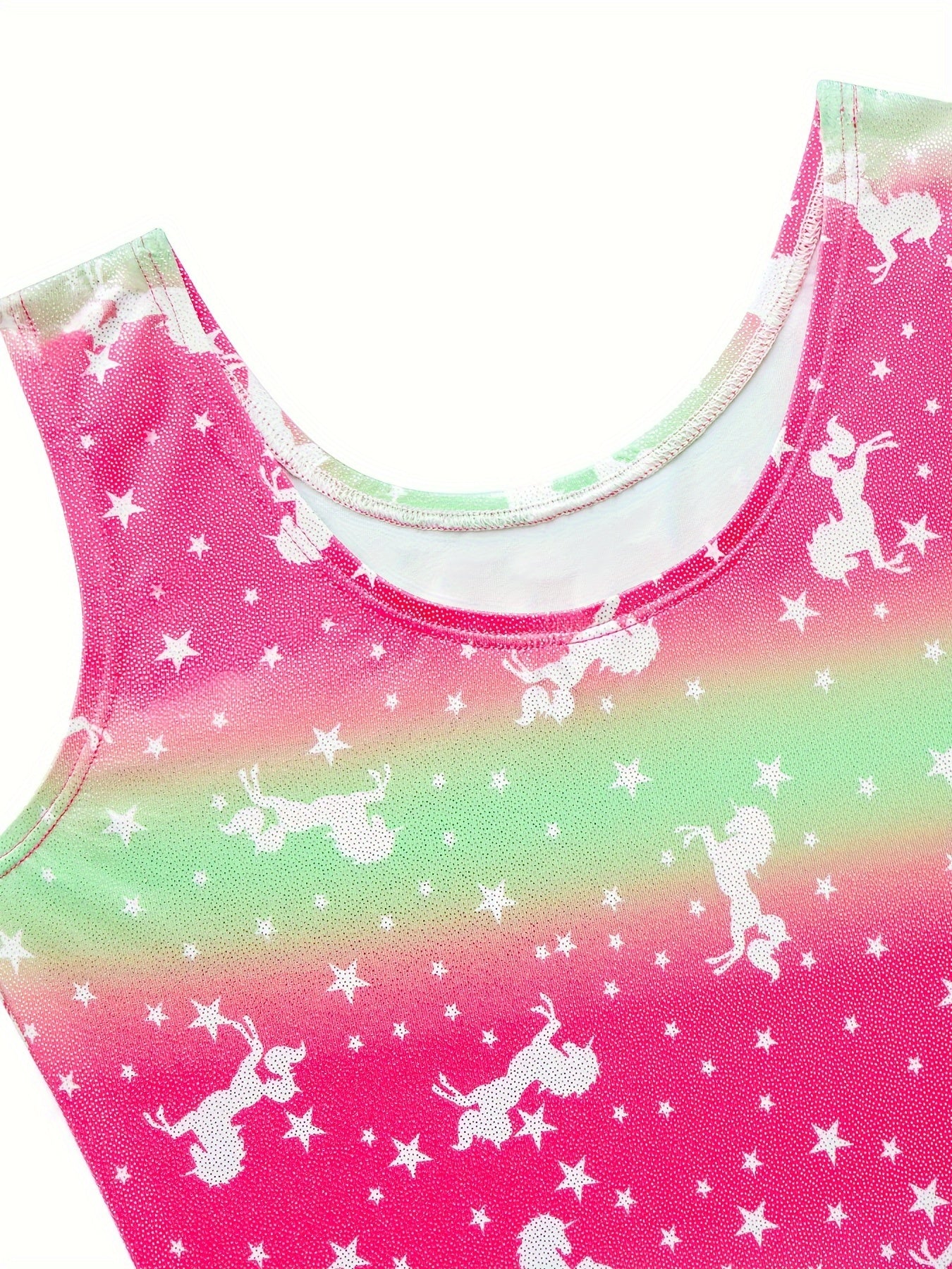 2pcs Unicorn Graphic Gymnastics Suit Hair Ring Set
