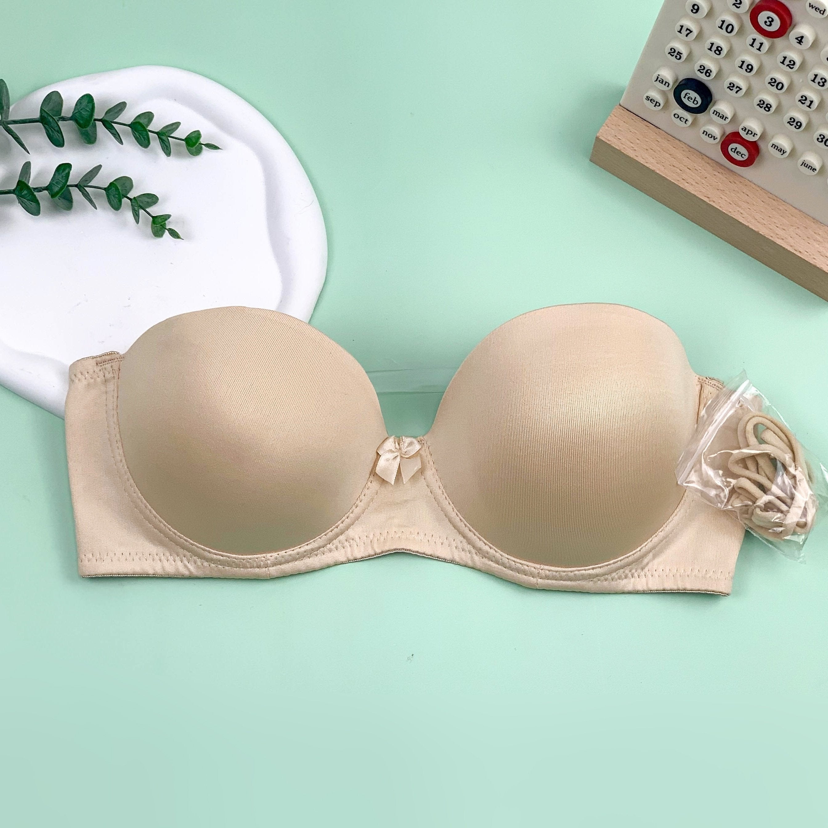 Bow Push Up Bras Comfort Sheer Back Removable Strap Everyday Bra