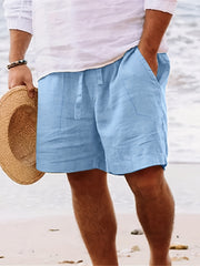 Men's Solid Drawstring Shorts Comfy for Summer