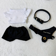 20Cm Doll Clothes Pants Vest Set Collar Shoes Glasses for 20Cm Plush Doll