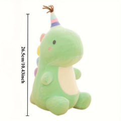 Rainbow Dinosaur Plush Toy, Glass Filled, Green Pink Stuffed Animal