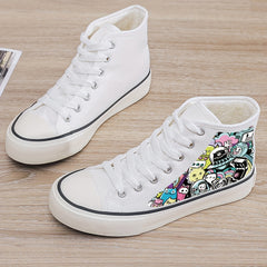 Cartoon Print Plush Lined Sneakers Fall Winter Warm