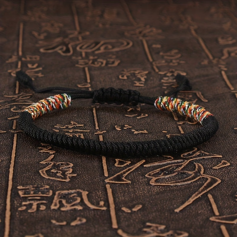 Buddhism Bracelet For Men Colorful Rope Lucky Red Bracelet