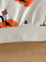 Baby Boy Pumpkin Print Halloween 2pcs Set