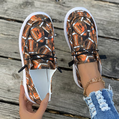 Women's Rugby Pattern Skate Shoes Light Lace Canvas Sneakers