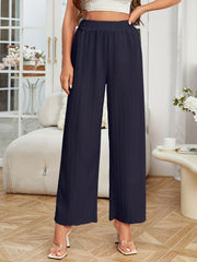 Wide Leg Casual Pants for Women Elastic Waist