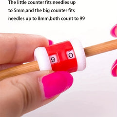 2pcs Plastic Knit Counter Stitch Marker Row Counters Sewing Knitting Tool