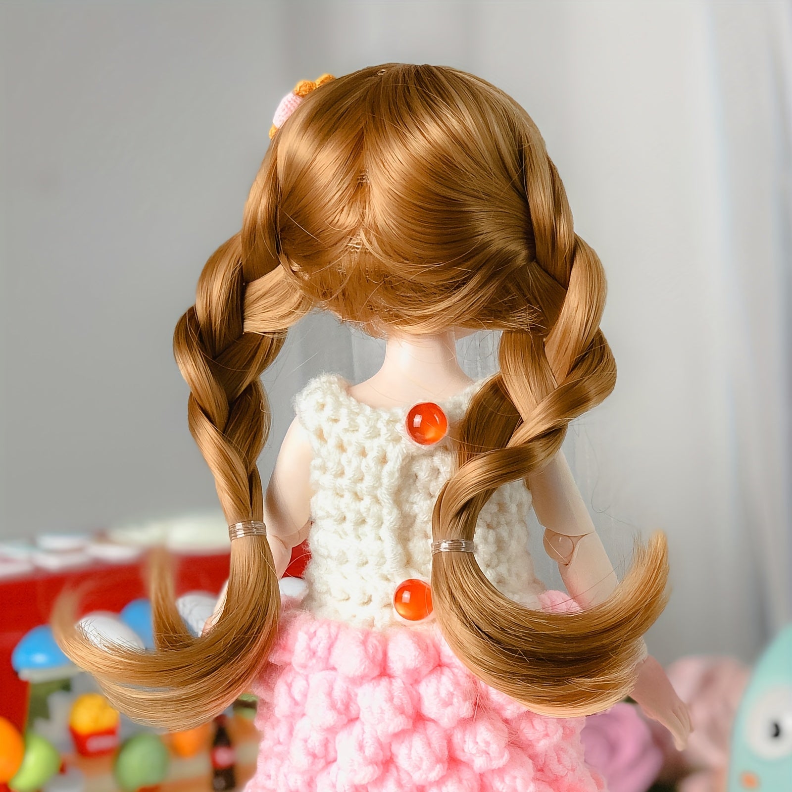 1pc Curly Soft Doll Wig for 1 4 BJD Dolls
