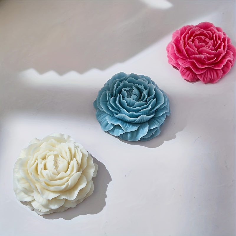 Large Peony Silicone Candle Mold Aromatherapy Gypsum Soap Resin Flower
