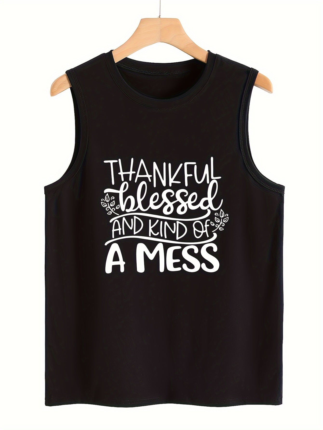 Letter Print Versatile Sports Vest Stretchy Casual Tops Women's Activewear