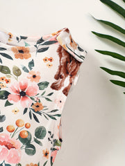Baby Girls Cow Floral Romper Jumpsuit
