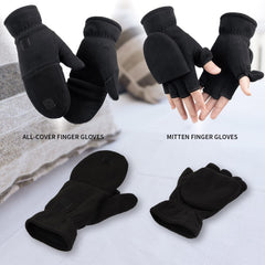 Polar Fleece Half Finger Gloves for Outdoor Activities