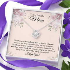 Mom Rhinestone Necklace Birthday Gift From Daughter Son