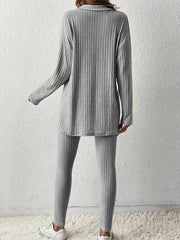 Ribbed Long Sleeve Top & Leggings Set