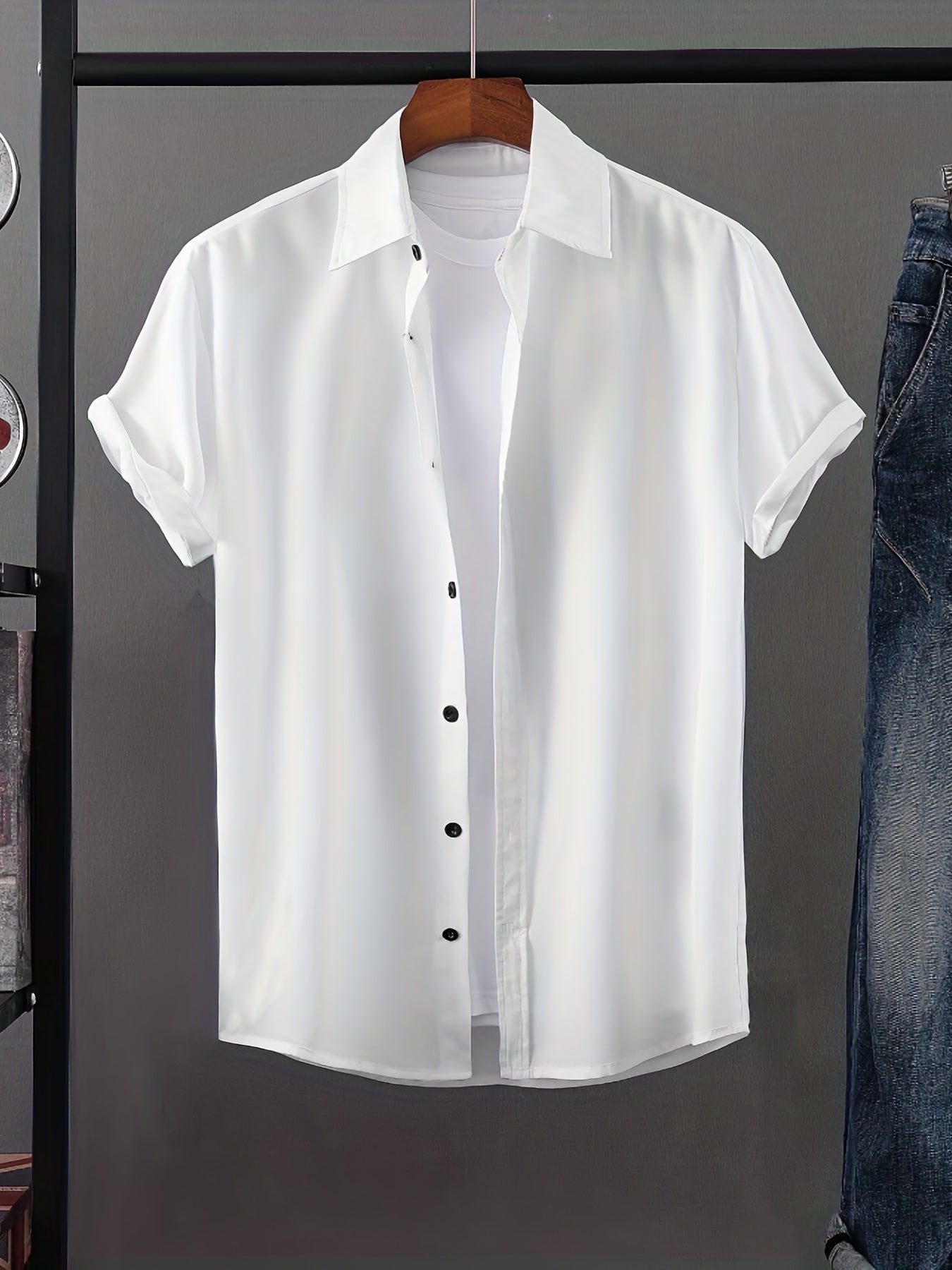 Hawaii Tropical Leaf Graphic Print Men's Casual Top Shirt