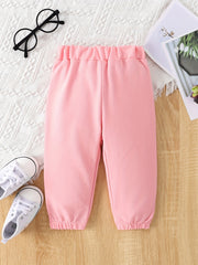 Baby Girls Casual Heart Graphic Trousers