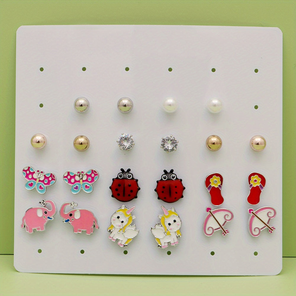 Hypoallergenic Earrings Set 11 Pairs Stud Earrings For Girls