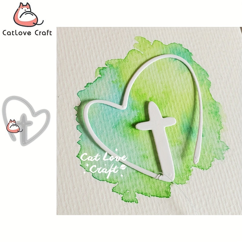 Catlove Love Cross Metal Cutting Dies for Scrapbooking