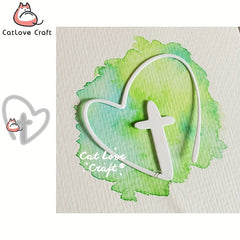 Catlove Love Cross Metal Cutting Dies for Scrapbooking