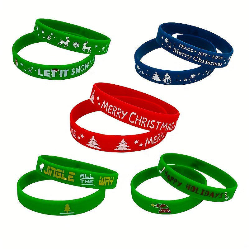 Christmas Themed Silicone Bracelet - Holiday Party Decoration