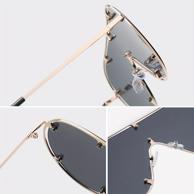 Y2K Shield Sunglasses Rivet Gradient Sun Shades UV400