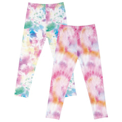 2pcs Girls Tie Dye Stretch Leggings Athletic Slim Yoga Pants Kids Clothes