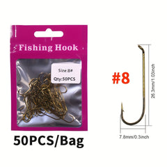 50pcs Long Shank Fly Tying Hooks For Streamer Muddler Zonker Bucktail Rubber Leg