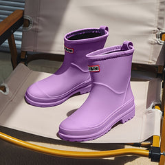 Waterproof Non-slip Rain Boots Comfortable Medium Tube Women's Footwear