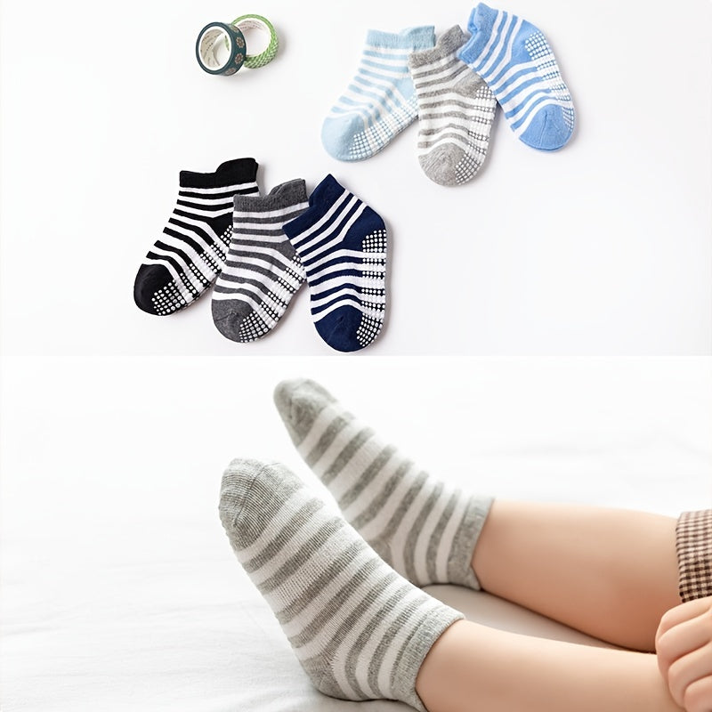 6pairs Non slip Adhesive Children's Socks For Spring Summer Fall