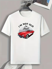 Classic Car Print Men's Graphic T-shirt for Summer