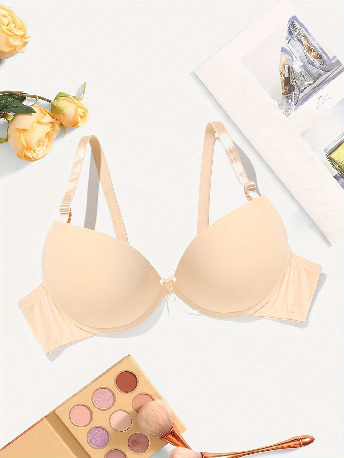 Comfy Solid T Shirt Bra Push Up Women's Lingerie
