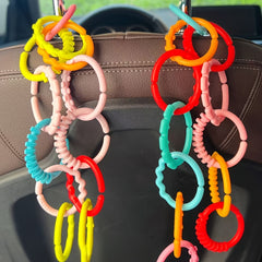 Plastics Connecting Rings Toy Hanging Stroller Crib Playmat Attach Toys