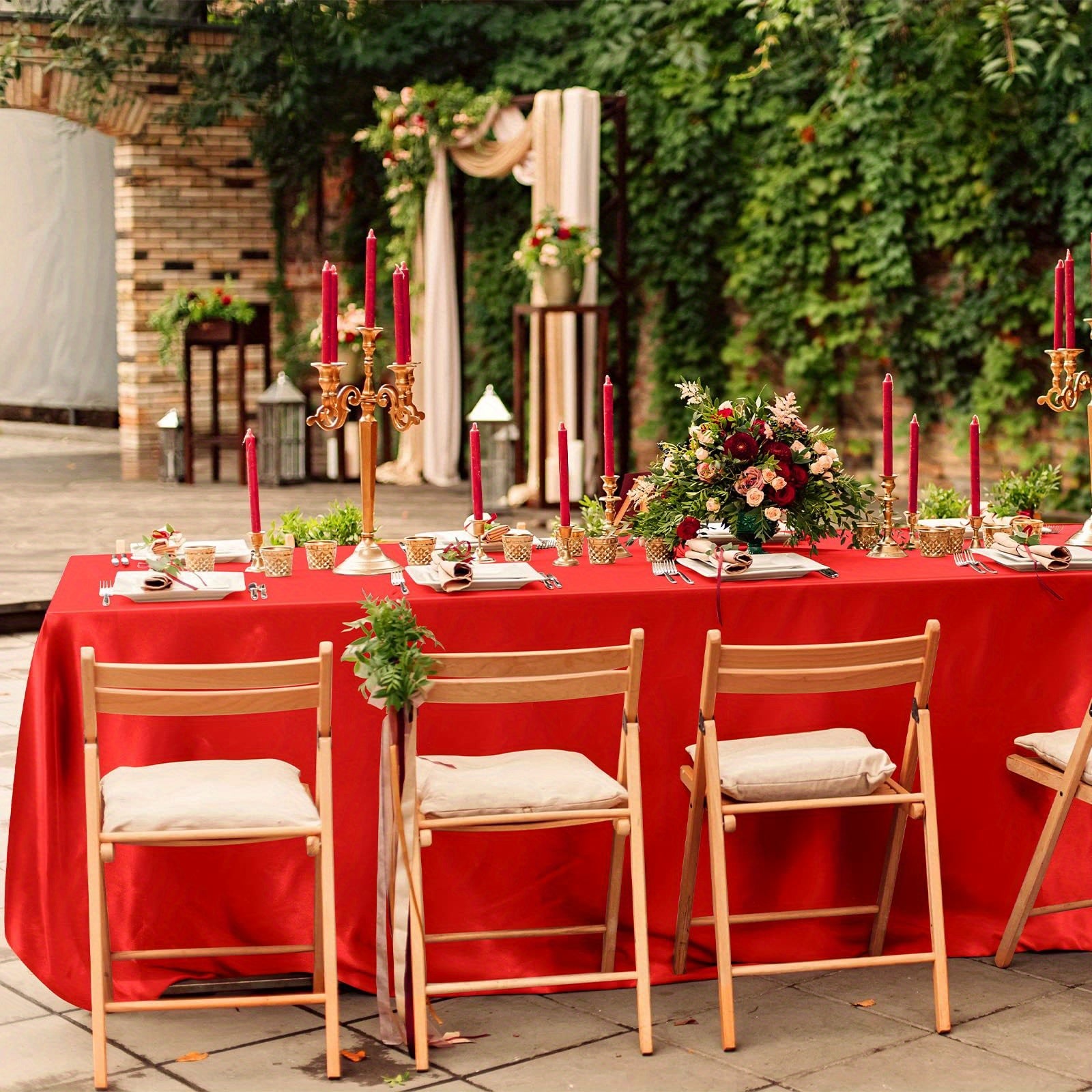 Bright Satin Tablecloth 259x147 cm for 6 Foot Rectangle Table