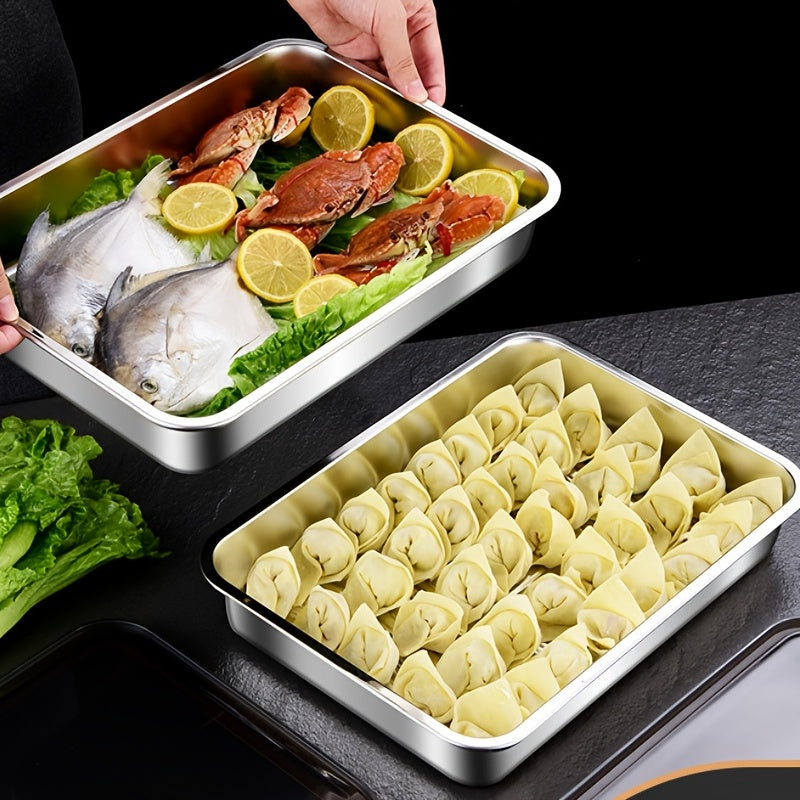 316 Stainless Steel Dumpling Storage Box, Fresh-keeping Square Plate